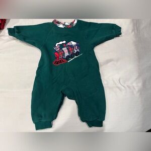 VTG Baby Gap Green One Piece with Train Design